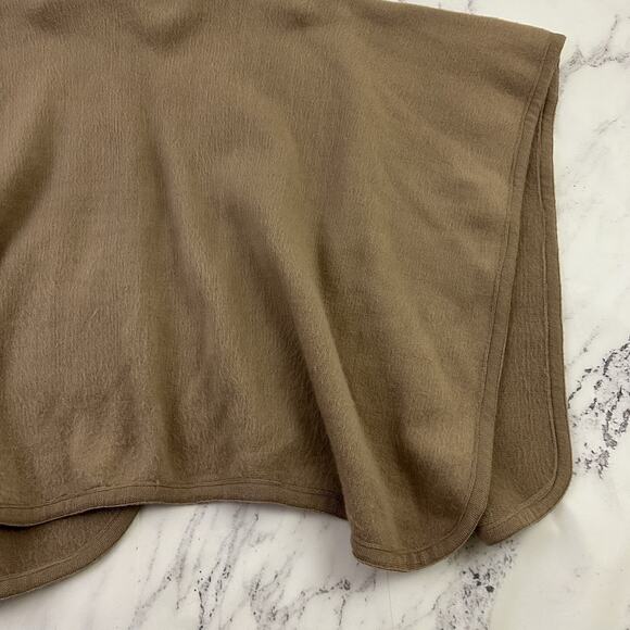 Cascada Womens Vintage 80s Cape Poncho Sweater One Size Taupe Brown Wool - Picture 9 of 10